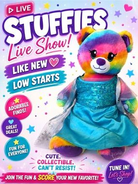 Stuffies Live Show 🧸 $5 Starts! ❤️this listing for show notification!